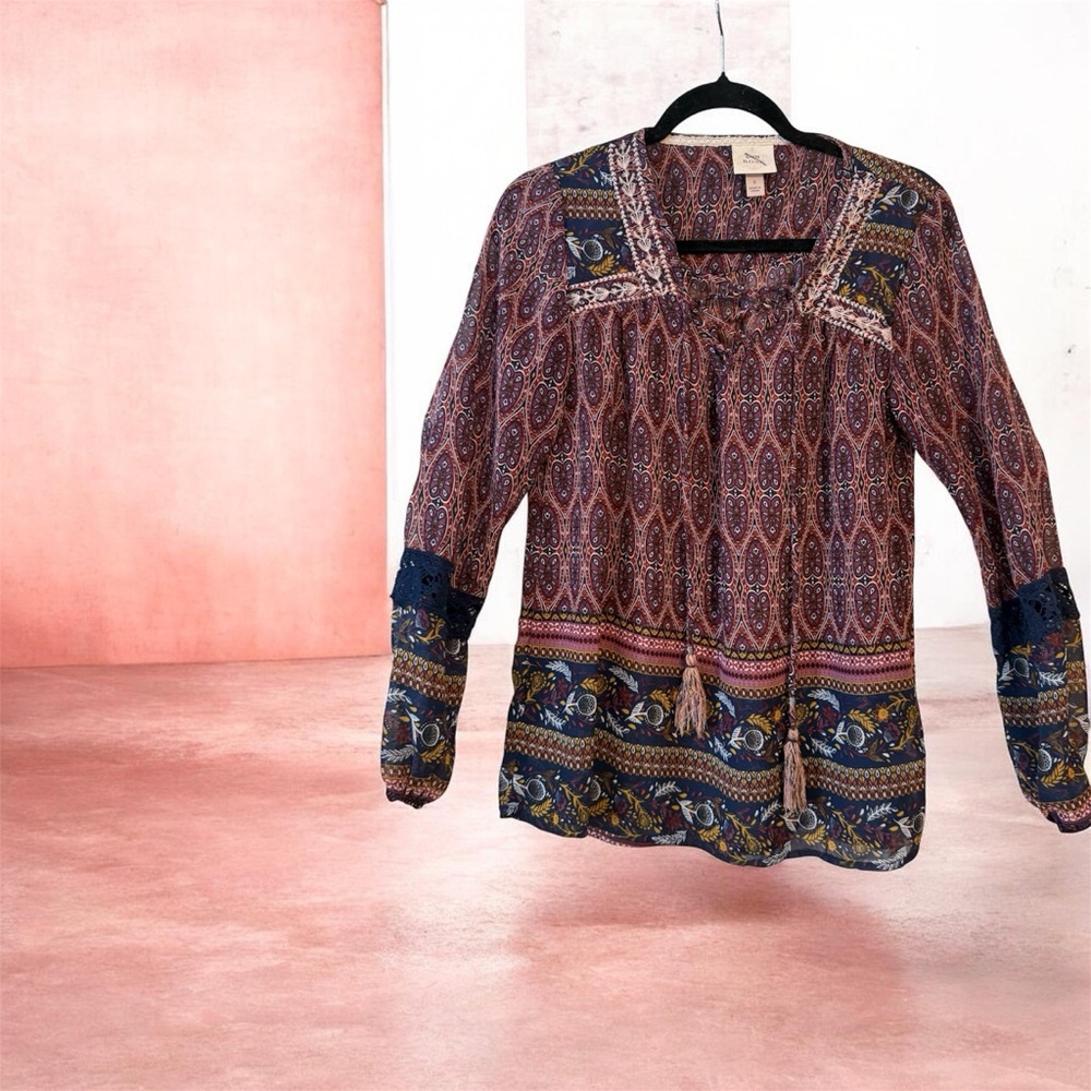 Knox Rose Multicolor Boho Blouse